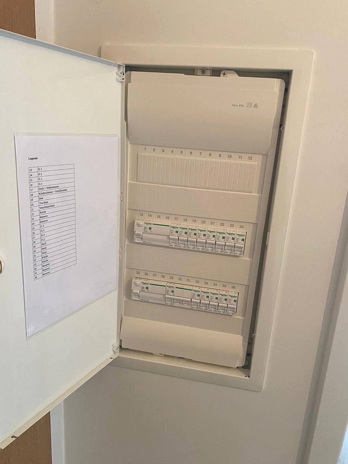 Erneuerte Elektroverteilung der Wohnung in Röhrmoos